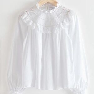 & Other Stories White Ruffled Blouse